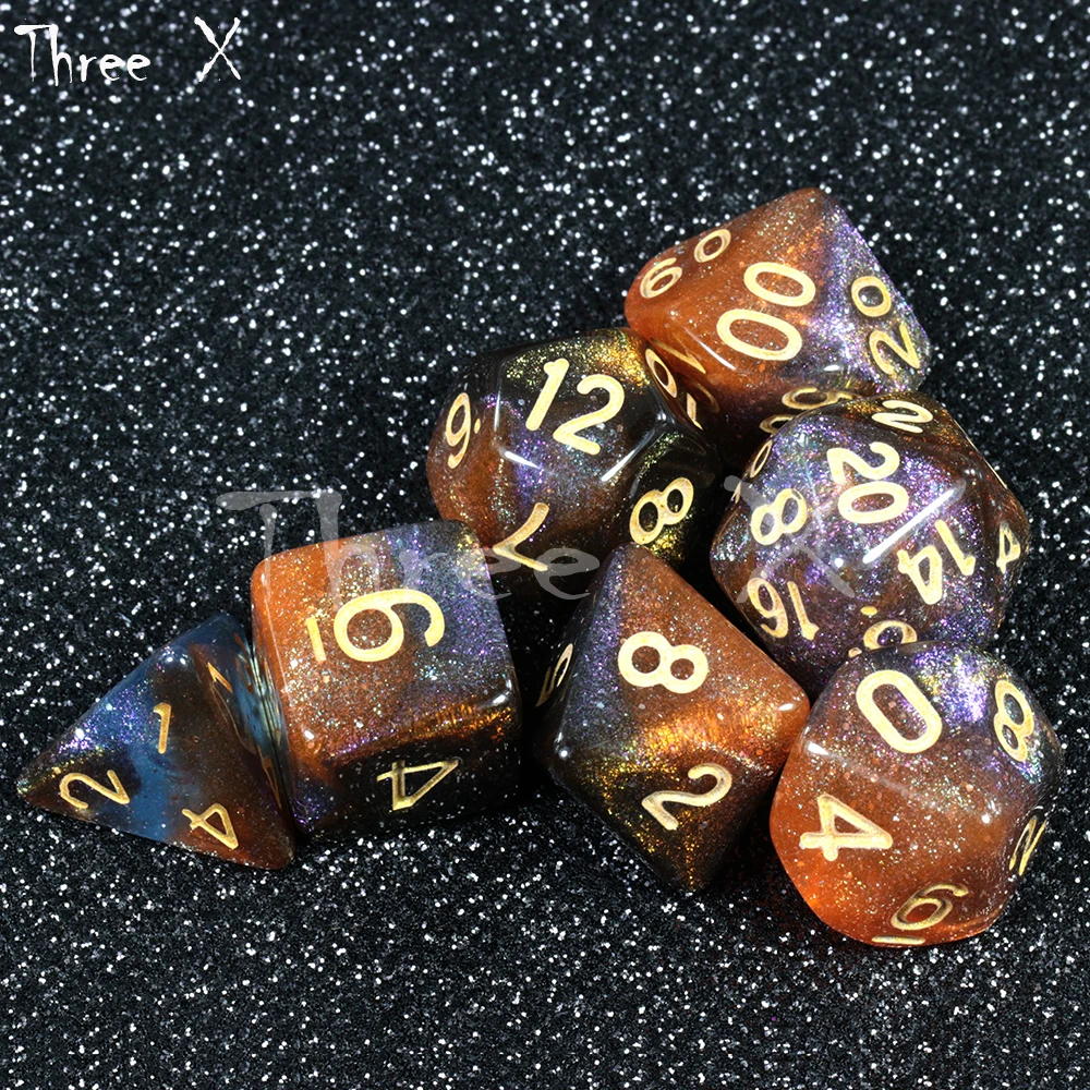 Orion Nebula Галактические кости Сияющие кости 7 шт. DnD РГП игры аксессуары хобби Рождественский подарок - Цвет: Orion Nebula