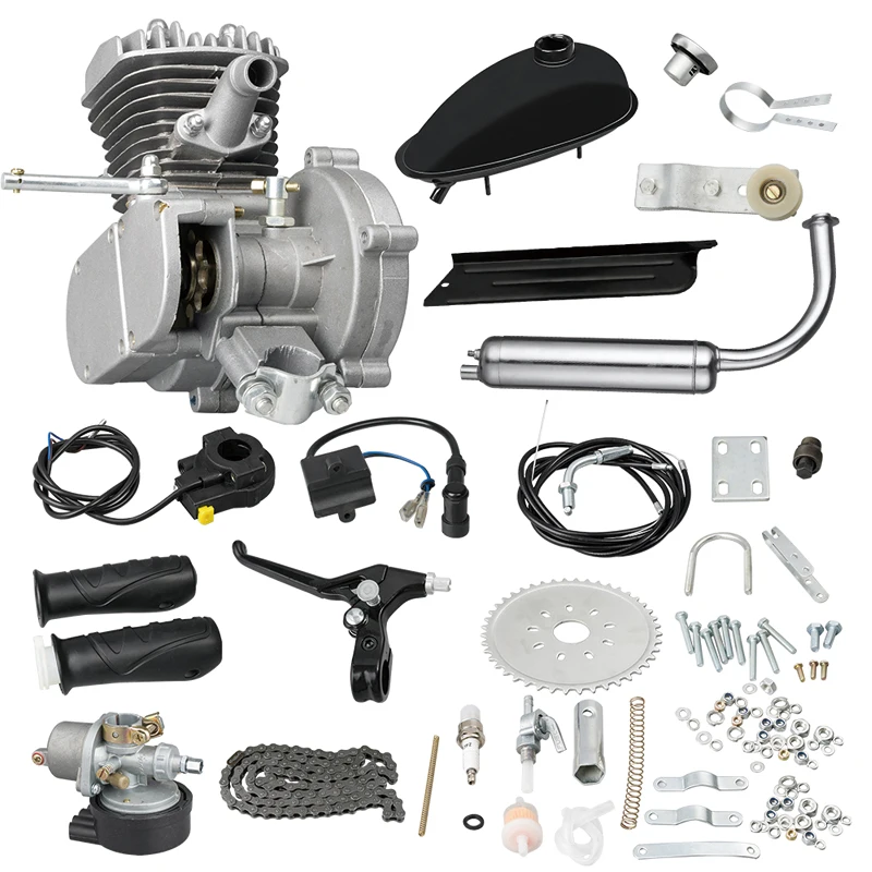 Bike Engine Kit 80CC Motorized Bicycle Conversion Gas Petrol Motor Complete With Mechanical Speedmeter 2-Stroke 1Cylinder