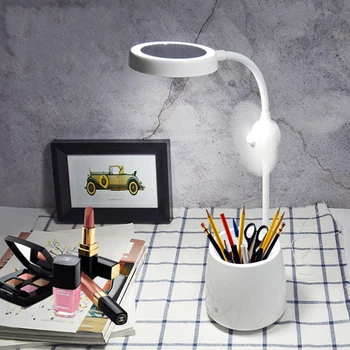 

Multi-Function Charging Lamp Pen Holder Reading Light Fan Cosmetic Mirror Light Creative Eye Protection Table Lamp