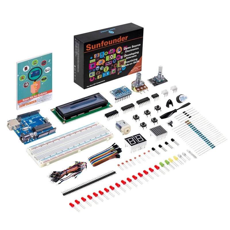 Супер стартовый набор проекта sunfower для Arduino UNO R3, электронный Diy Набор для Arduino UNO с инструкциями