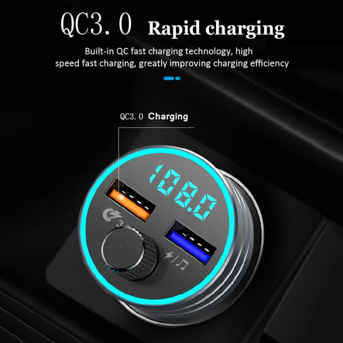 Автомобильный аудио mp3-плеер Bluetooth fm-передатчик с QC 3,0 Dual USB зарядное устройство VH99