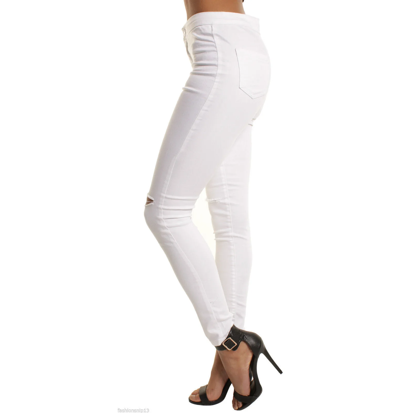 Jeans for women Elastic Thin Hole Pencil Pants High Waist Jeans Women 2020