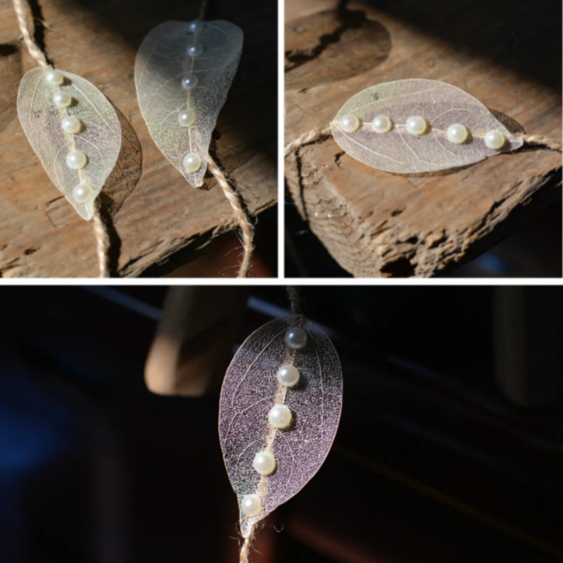 Baby Photography Props Leaf Pearl Hemp Rope Baby Headwear Mysterious Concise Design Hair Band Newborn Photography Accessories