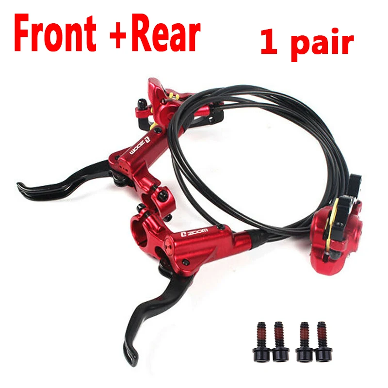 Red-Front-Rear Комплект гидравлических тормозов для горного велосипеда ZOOM MTB, 1350 мм, 750 мм, масляный дисковый тормоз, комплект передних и задних велосипедных аксессуаров - Цвет: Red-Front-Rear