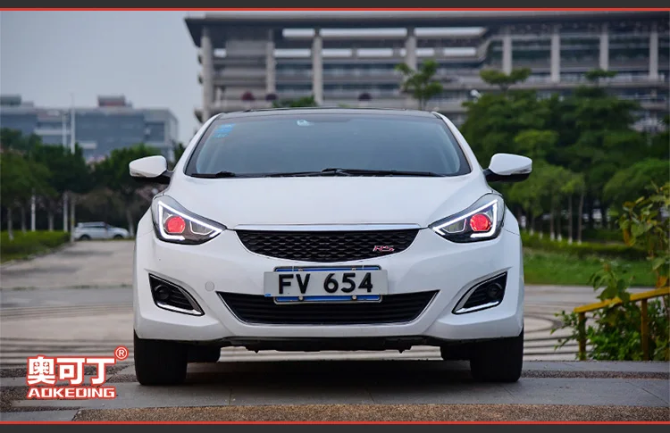 Головной светильник s для автомобиля hyundai Elantra 2011- DRL Дневной ходовой светильник светодиодный Биксеноновая лампа противотуманный светильник s тюнинг автомобильные аксессуары