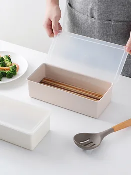 

Multi-Function Drain Chopsticks Box Kitchen With Lid Dust Cover Cutlery Storage Box Food Container Kitchen gadgets tools