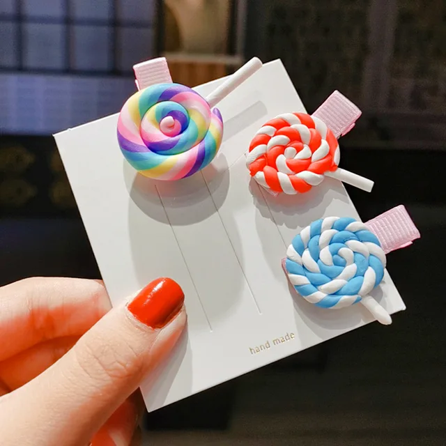 Rainbow Lollipop Hair Clips