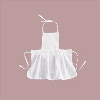 

2 Pcs Cute Baby Chef Apron and Hat Infant Kids White Cook Costume Photography Prop Newborn Hat Apron