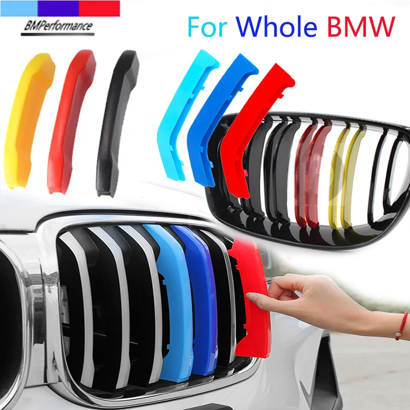 

3pcs M Power Car Racing Front Grille Trim Strips For BMW E46 E90 E91 E92 E93 F30 E60 E61 F10 G30 G20 F07 F11 F18 Performance