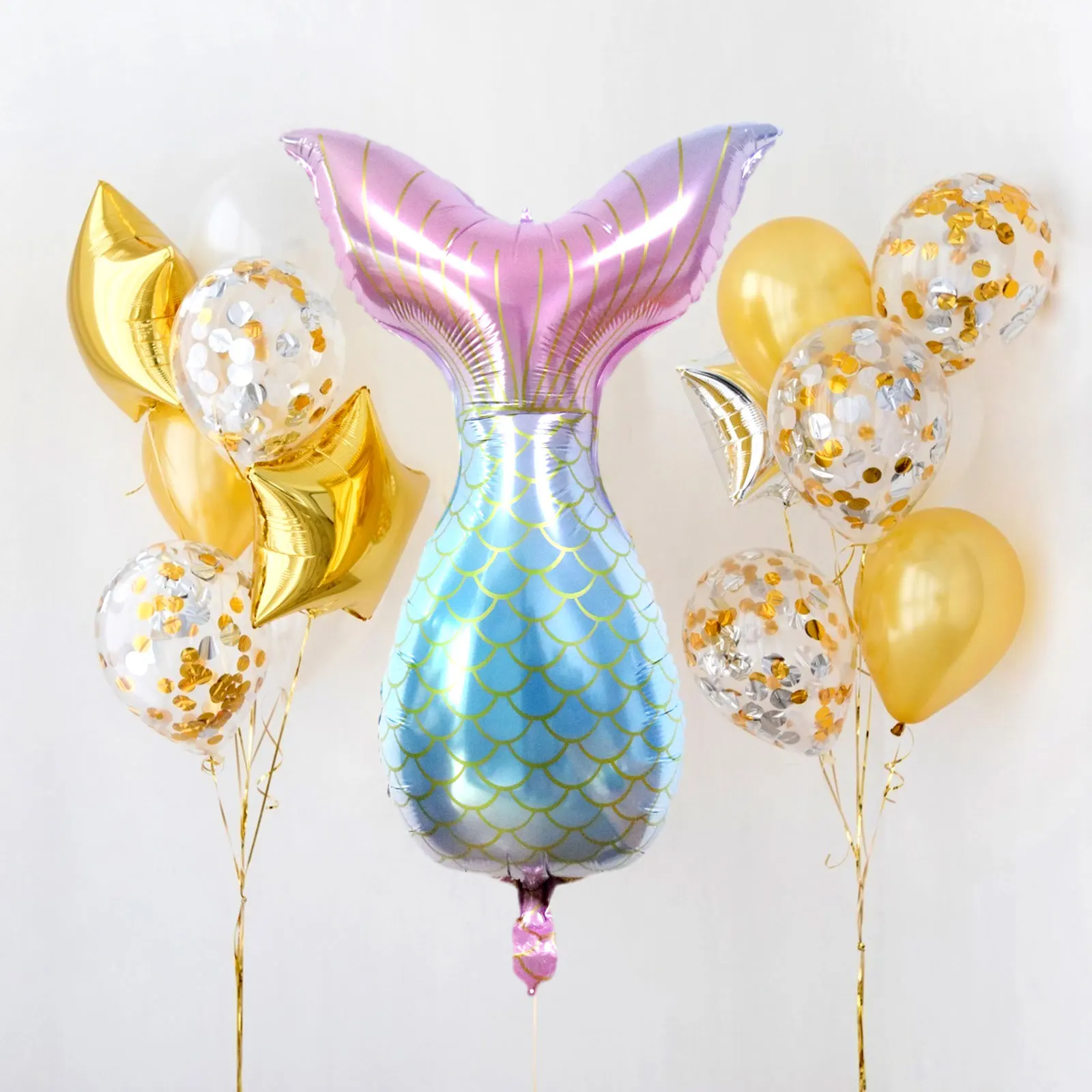 Lovely Mermaid tail balloon Girl Birthday Party Babay Shower Decoration Large Cartoon Little Mermaid Balloons Toys Party Supply