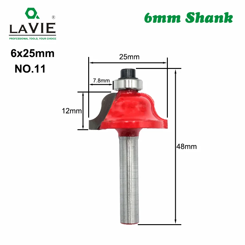 1pc 6mm Shank Router Bit Straight T Bit V Flush Trimming Cleaning Round Corner Cove Box Bits Milling Cutter for Wood MC06010