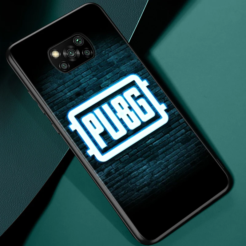 Fashion PUBG Game for Xiaomi Poco X3 NFC X2 M3 M2 F2 Pro C3 F1 A2 Lite A1 Mix3 Play Silicone Soft Black Phone Case