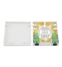 10Pcs Indoor Fiber Optic Distribution Box Mini 2 Port 2 Core Fiber Wall Mount Enclosure