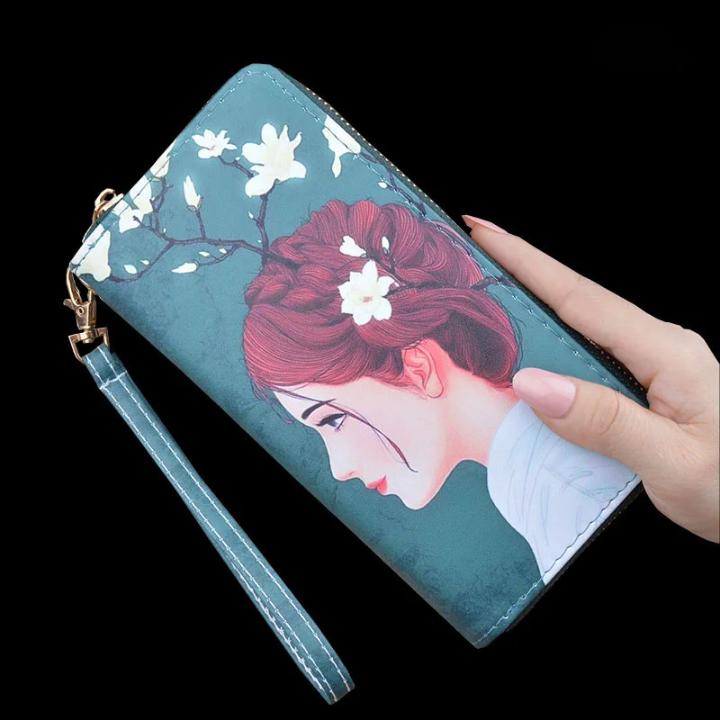 2020 Women's Wallet Fashion Leather luxury wallet Personality printing Long Zipper Wallet Female Card wallet portfel damski 2020 Women's Wallet Fashion Leather luxury wallet Personality printing Long Zipper Wallet Female Card wallet portfel damski