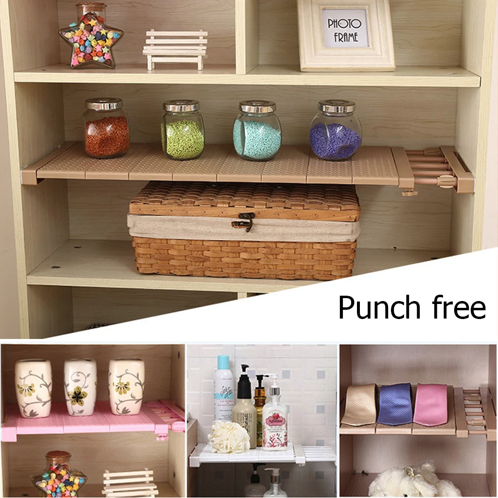 

New Closet Organizer Adjustable Storage Shelf Wall Mounted Kitchen Rack Space Saving Wardrobe Decorative Shelves Cabinet Holders