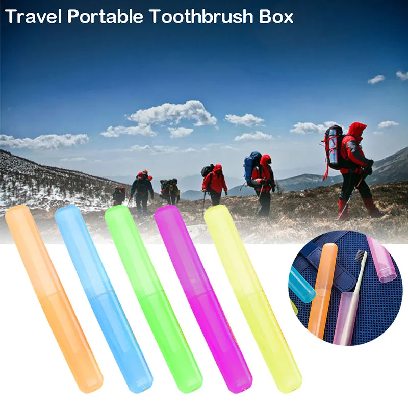 

New Solid Color Practical Portable Dustproof Protect Toothbrush Tube Cover Case Box Household Travel Camping Hiking Accessories