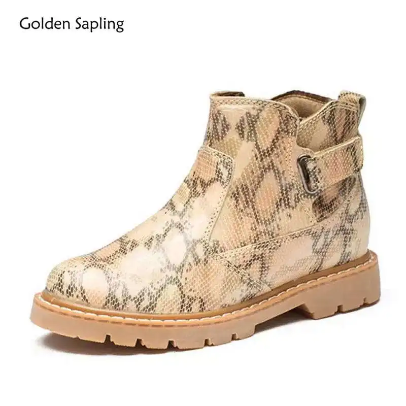 

Golden Sapling Retro Style Women's Boots Waterproof Genuine Leather Tactical Shoes Women Outdoor Top Trekking Platform Sneakers