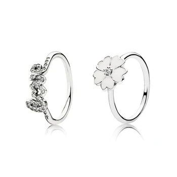 

New High-quality 100% S925 Sterling Silver Love Ring Signature Charm Can Be Stacked With White Enamel Ring Ladies Jewelry Gift