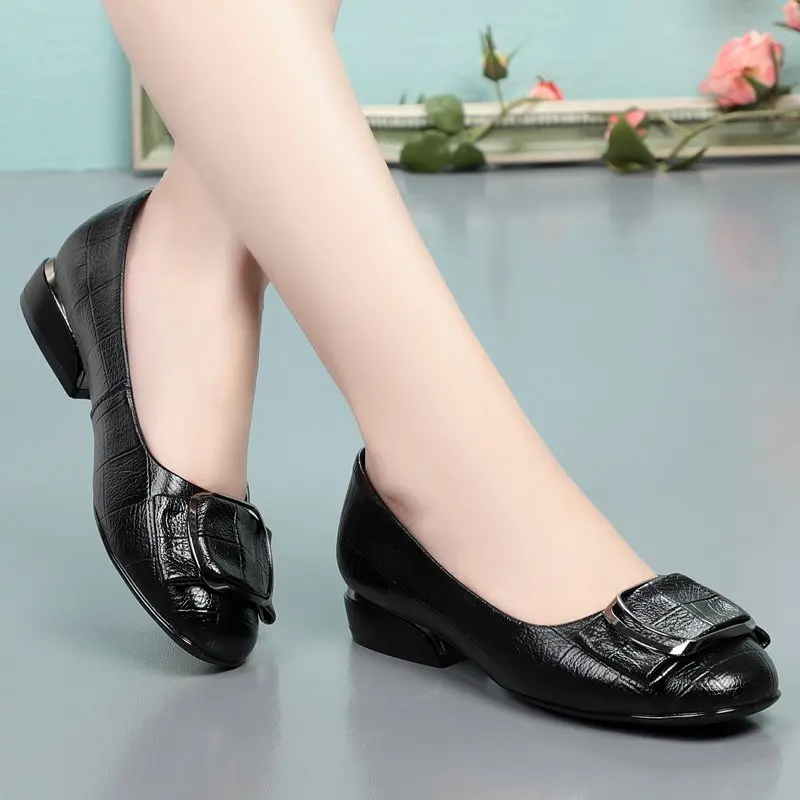 MORAZORA 2021 New Genuine Leather Shoes Woman Low Heels