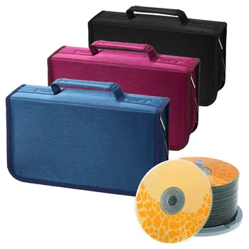 

Besegad Storage Bag 128-Slot Portable CD DVD Storage Bag Carrying Case with Handle Disc Space Saving Large Capacity for car home