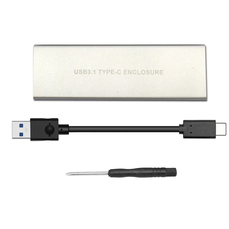 Алюминиевый USB 3,1 к M.2 SSD NVME HDD корпус NGFF PCI-E к разъему типа C корпус для жесткого диска JMS583 SSD коробка для настольного ПК - Цвет: Белый