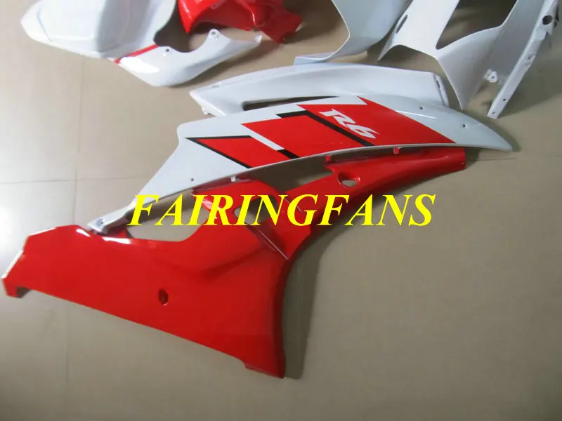 Литья под давлением обтекатель для YAMAHA YZFR6 06 07 YZF R6 2006 2007 YZF600 ABS белый красный Обтекатели Кузов+ подарки YL15