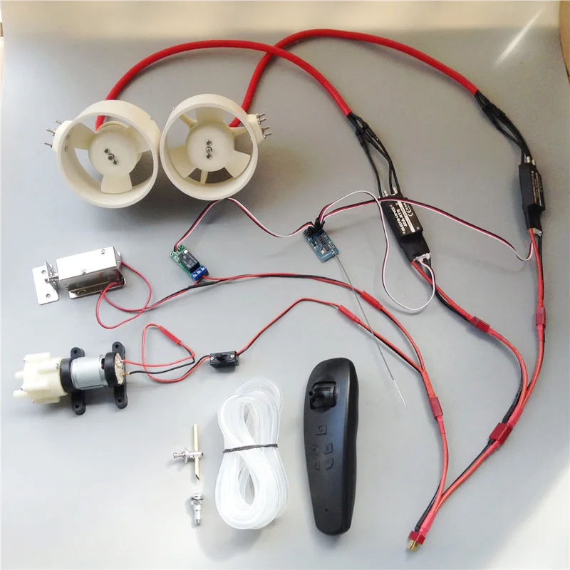 1Set RC Fishing Tug Boat Model Drive Power Kit 12V Brushless Motor Underwater Thruster+6CH Controller+40A ESC+Pump+Water Pipe