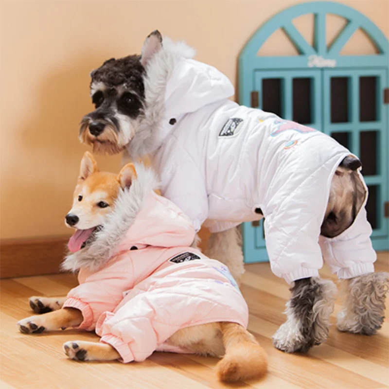 Suprepet Pet четырехногая куртка одежда для собак кошек одежда теплое пальто Удобный зимний комбинезон для собак щенков с капюшоном