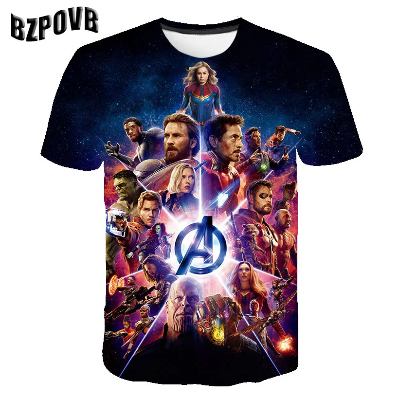 

2019 Summer New Men Women 3D Print Latest Avengers Endgame Short Sleeve T shirt Fashion Sweatshirt Pullover B008 T shirt