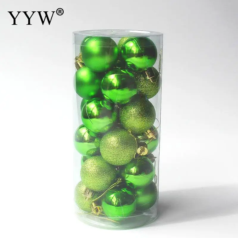 green 24 шт./кор. 4-8 см рождественские шары елка шар украшения для дома висит вечерние орнамент Noel Рождественский Декор Товары с утолщённой меховой опушкой - Цвет: green