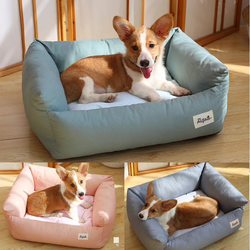 Kennel Dog-House Washable Small Bulldog French for Medium Square/round Teddy Bed Warm