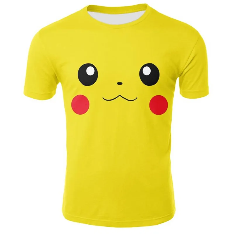 

2019 Harajuku Pokemon Pikachu 3D Leisure T Shirt Men's and Women's T-Shirt Summer Hip-Hop Cartoon Clothes Cute Clothes Drop Ship