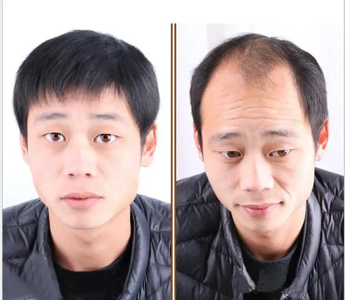 

Middle-aged Man Wig 100% Real Human Hair Men Handmade Dad Wig Natural Short Hair Silk Base Full Lace Wigs Eseewigs
