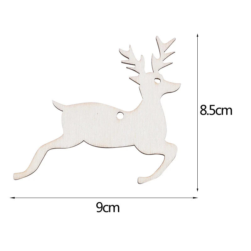 10 шт./лот, Мини Деревянный Рождественский орнамент, лося, Рождественская елка, подвесная подвеска с веревкой для нового года, Рождества, вечерние украшения для дома
