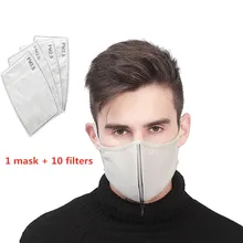 Светоотражающая хлопковая маска для губ PM 2,5 фильтр дышащая теплая противопылевая маска для защиты рта для работы на открытом воздухе с 10 фильтром