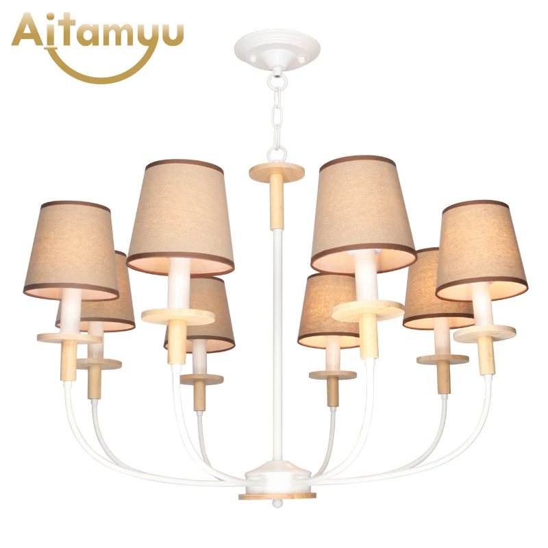 Скандинавский светодиодный светильник с тканевым абажуром для гостиной люстры освещение современный белый подвесной светильник для спальни