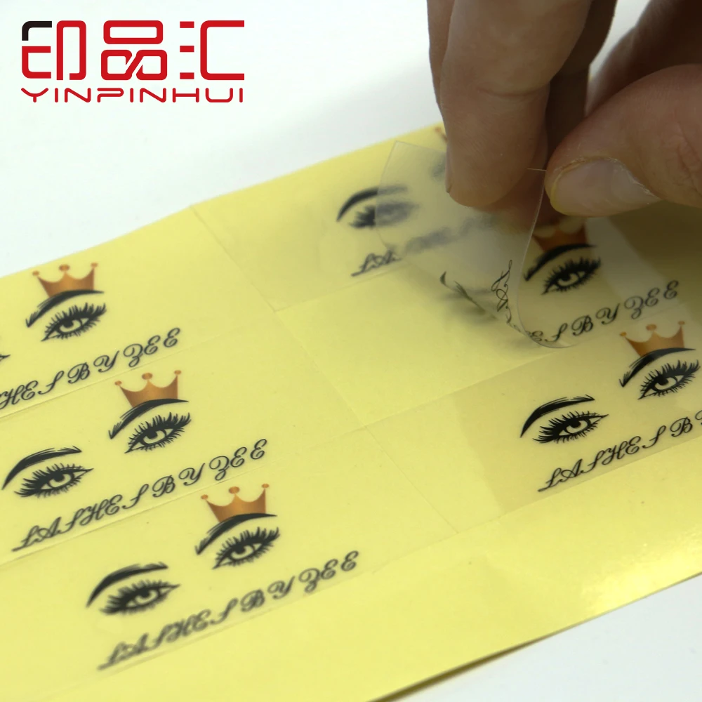 Logo Custom Lashes Book Stickers Transparent PVC Stickers Adhesive Glam and Gorgeous Lashes Box ...