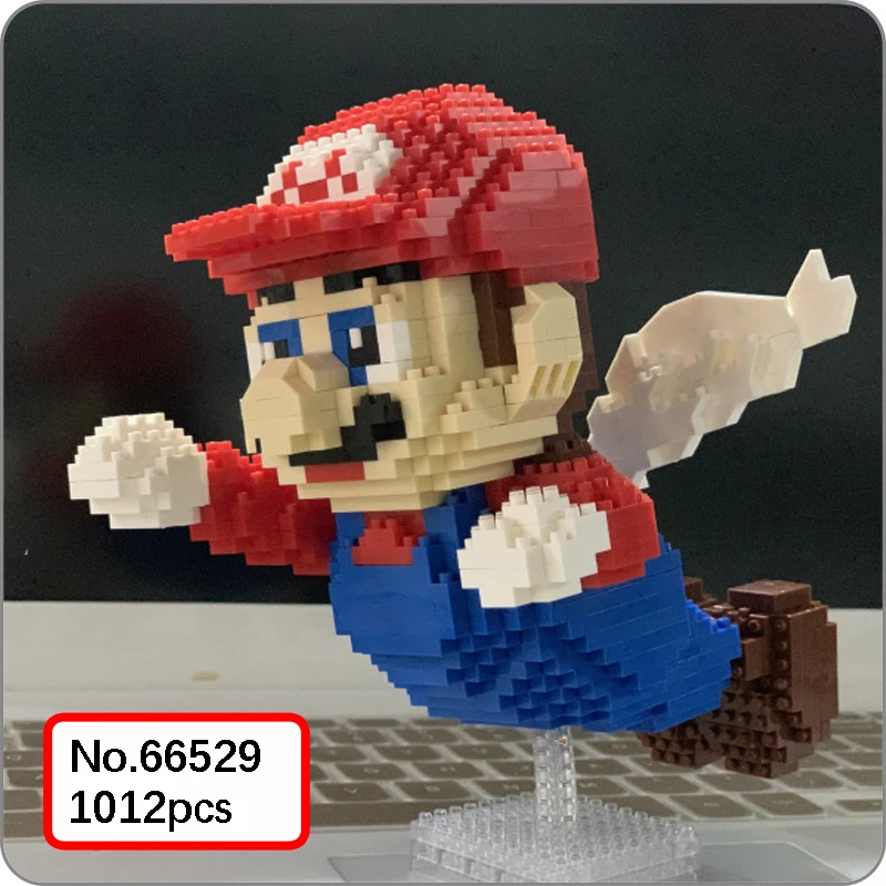 

YZ 66529 Game Super Mario Flying Mario Angel Red Figure 3D Model DIY 1012pcs Diamond Mini Building Small Blocks Brick Toy no Box