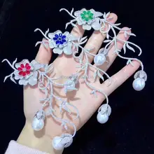 По нижнему краю; высший класс! Красный/зеленый/синий циркон цветок белая брошь с пресноводным жемчугом природа, fppj для xms подарок