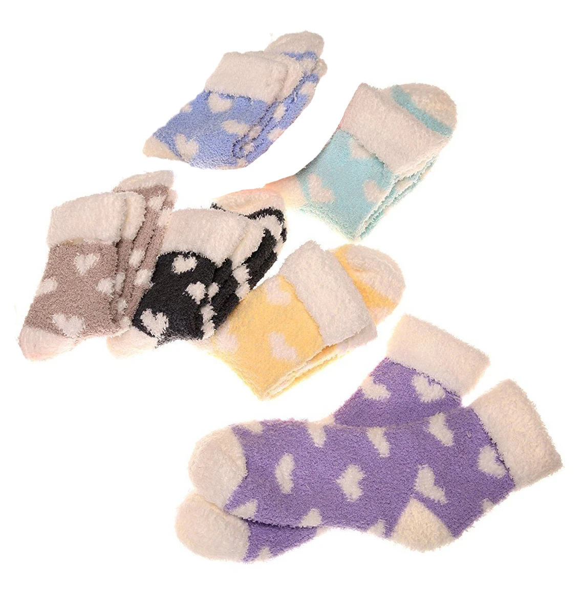 long socks for women 5 Pair Candy Warm Lady Heart Cute Winter Kawaii Thick Casual Women Socks Fuzzy Fluffy Warm Socks Short Cute Cotton Socks Female nike socks women