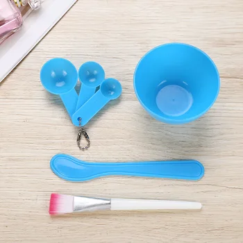 

Facial Mask Bowl DIY Homemade Compressed Mask Bowl with Brush Measuring Spoon Stir Cosmetic Mixing Face Care Tool Random Color