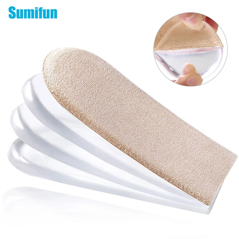 

2pcs 2 layers Foot Heel Pads Invisible Height Increase Insoles Adjustable Increase Heel Pad Foot Care Support C1825