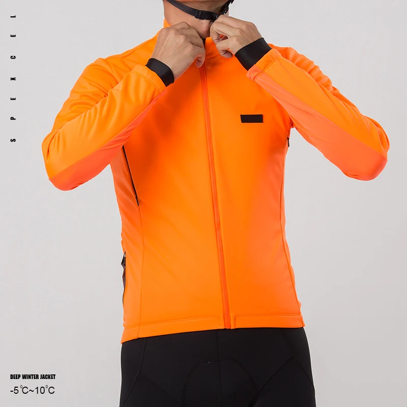 orange waterproof cycling jacket
