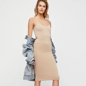 

Vintage Tight Fitting Women Mini Slip Dress Summer 2020 Deep V Neck Backless Strapless Full Cami Vestido Casual Bottom Robes