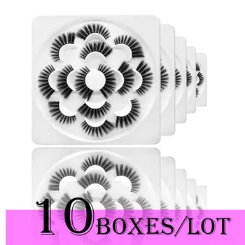 

liyatton 10 boxes/lot 7 pairs fake Eyelashes Beauty Accessories wholesale Wispies Soft Fluffy reusable bulk false eyelashes