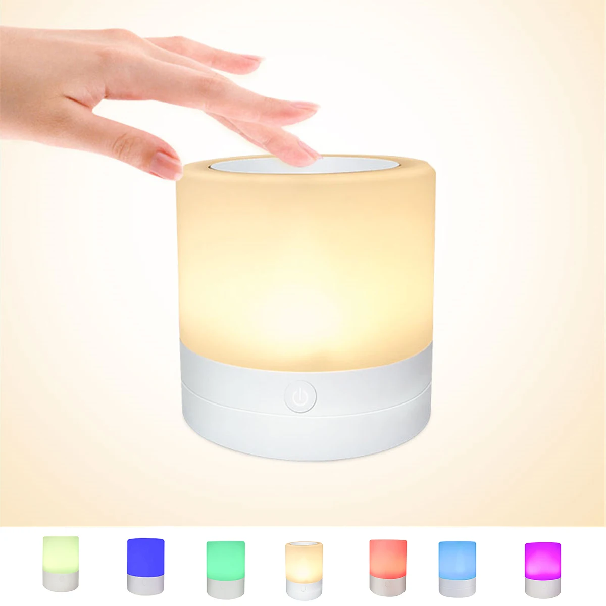 LED Color Changing Atmosphere Night Light Touch Control Induction Dimming Light Smart Bedside Lamp Dimming Color Charging