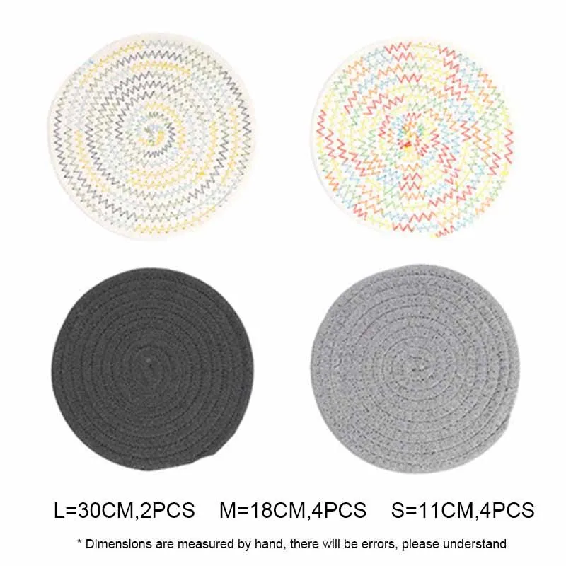 2шт/4 шт Коврик для столовых приборов, изоляционный коврик, скандинавский домашний коврик для стола, анти-обжигающий горшок, термостойкая подставка - Цвет: XYM042-MixedColor