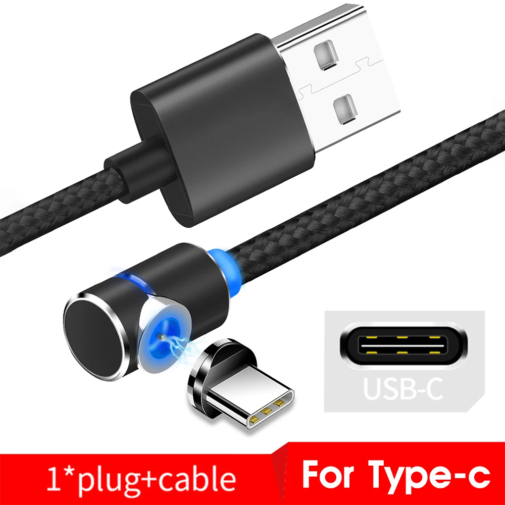 Black For Type C Магнитный usb кабель для зарядки для iPhone, быстрая зарядка, кабель для Android, Магнитный провод для samsung, Micro usb type C, кабель для зарядки, шнур для передачи данных - Цвет: Black For Type C
