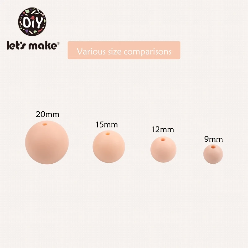 Let'S Make 30Pc Tiny Rodent 9mm Teething Baby Teether Beads Diy Crafts Sensory Toys Silicone Beads For Necklace Silicone Teether