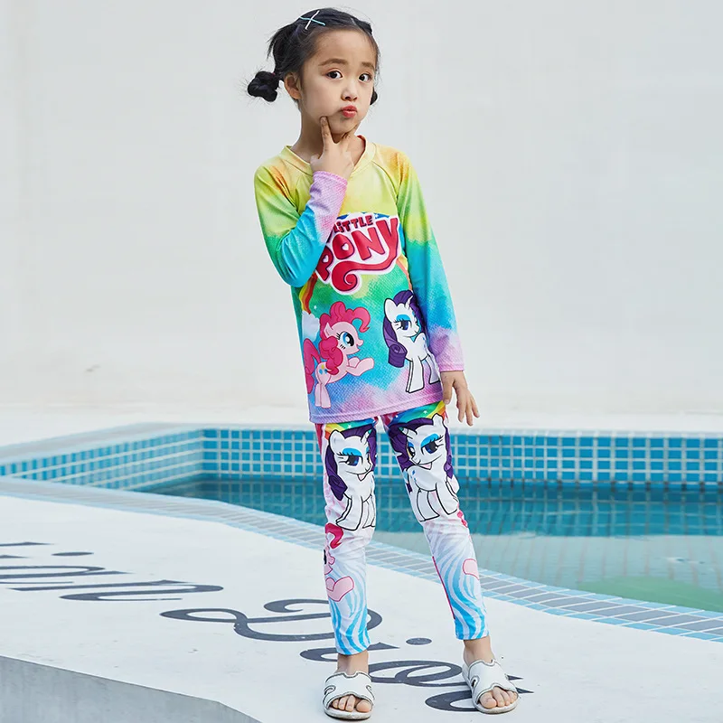 

Color Graffiti GIRL'S Swimsuit Jellyfish Clothing Sun-resistant Split Type Two Piece Set CHILDREN'S Swimwear Big Boy Swimwear Ho